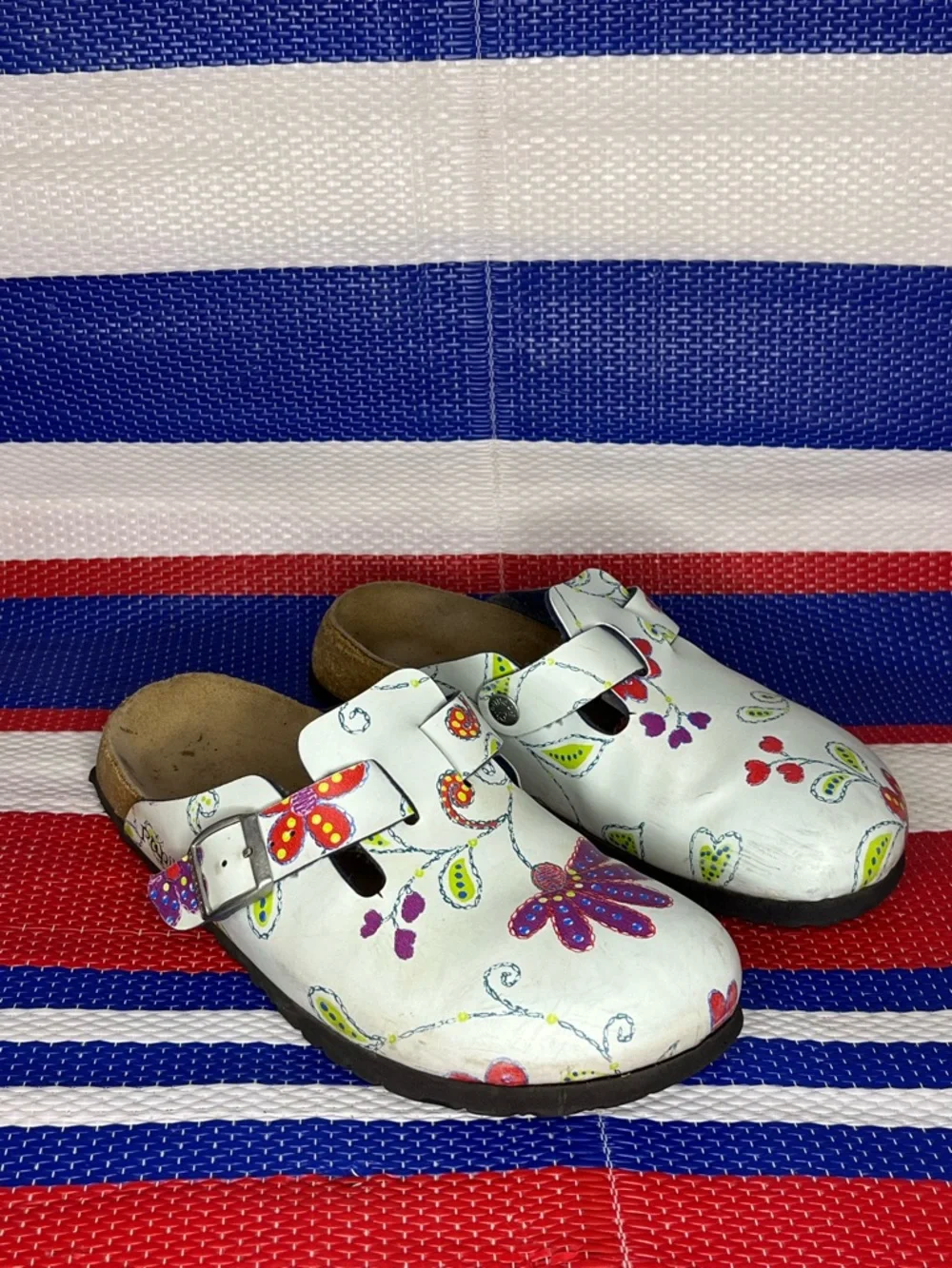 Floral Birkenstock Papillio Boston Clogs Shoes - Women’s Size 7 Sandals - Picture 5 of 12